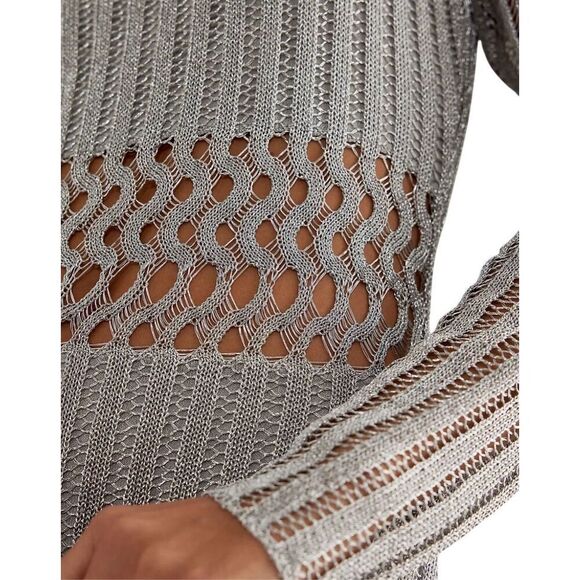 Significant Other Adley Long-Sleeve Open-Knit Maxi Dress NWT Size 10 - Picture 4 of 11